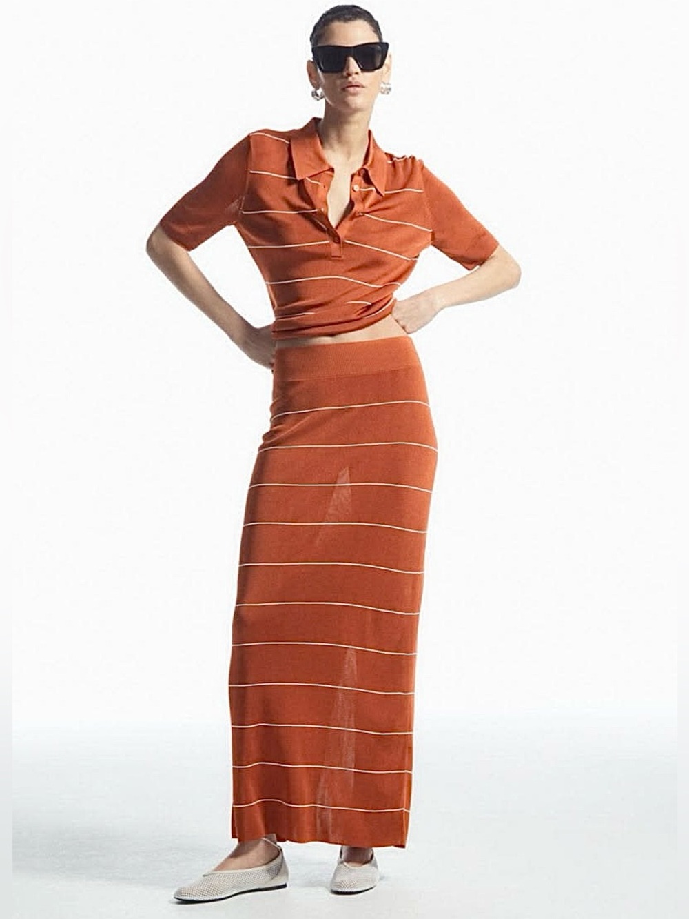 COS KNIT STRIPE MAXI SKIRT